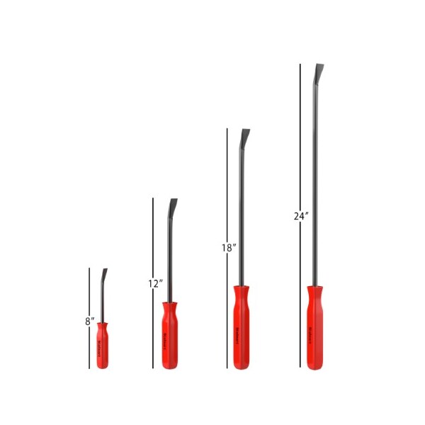 Fleming Supply Pry Bar, 4-piece Breaker and Crowbar Hand Tool Set with Ergonomic Nonslip Grip/Steel Alloy for Garage - 557720JSQ
