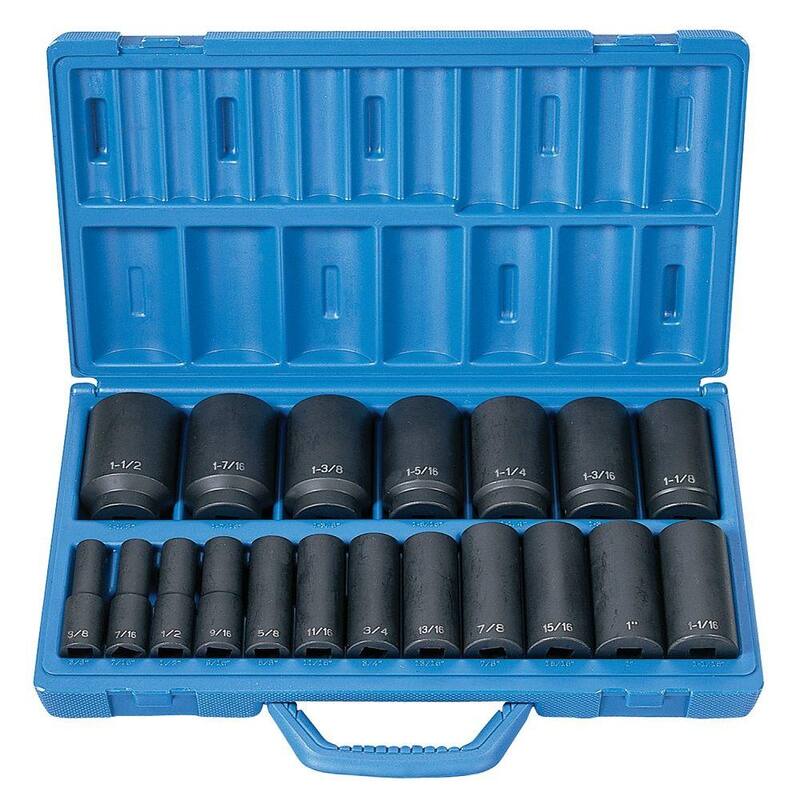 Juego maestro fraccional de longitud profunda de 1/2 pulg. con unidad de 19 piezas - GRE1319D