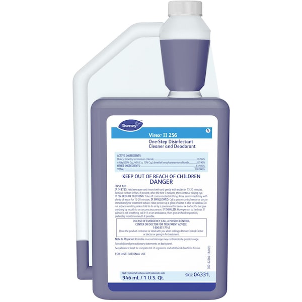 Limpiador desinfectante concentrado Virex de Diversey, 32 oz BE, paquete de 6 - DVO04331