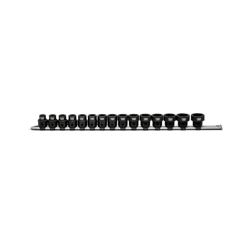 Juego de 15 piezas de dados de impacto métricos de perfil bajo de 1/2 pulgada Husky de 6 puntos - H2DLPIMSM15PC