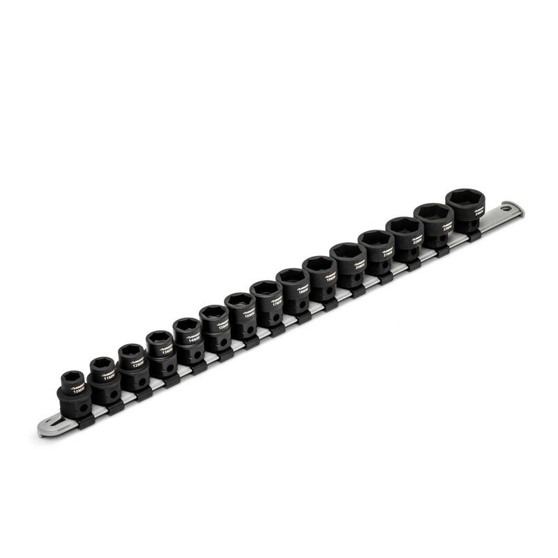 Juego de 15 piezas de dados de impacto métricos de perfil bajo de 1/2 pulgada Husky de 6 puntos - H2DLPIMSM15PC