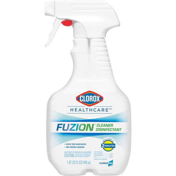 Desinfectante y limpiador Clorox Fuzion, botella de 32 oz (1 cuarto) translúcida, paquete de 9 - CLO31478CT