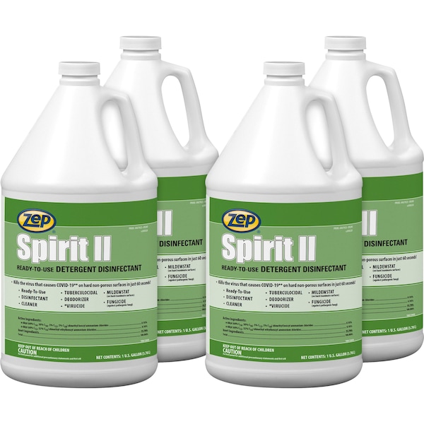 Detergente Desinfectante Zep Spirit II, Botella de 128 fl oz (4 quart), Multiusos, 4 PK - ZPE67923CT