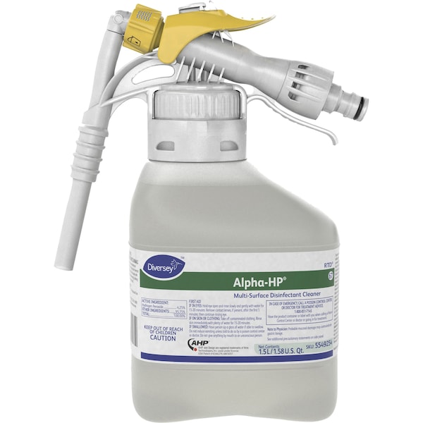 Desinfectante multisuperficies Alpha-HP de Diversey, 50.7 fl oz (1.6 quart) de cítricos, incoloro, 2 unidades - DVO5549254