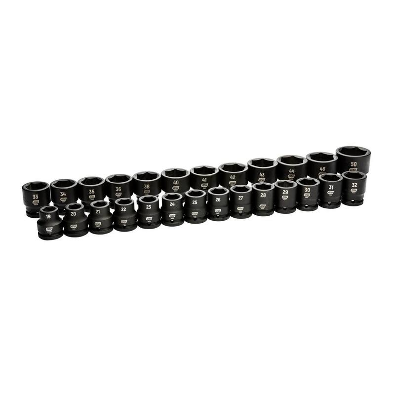 Juego de llaves de impacto métricas estándar de 6 puntos de GEARWRENCH de 3/4 de pulgada con estuche de almacenamiento (26 piezas) - 84031