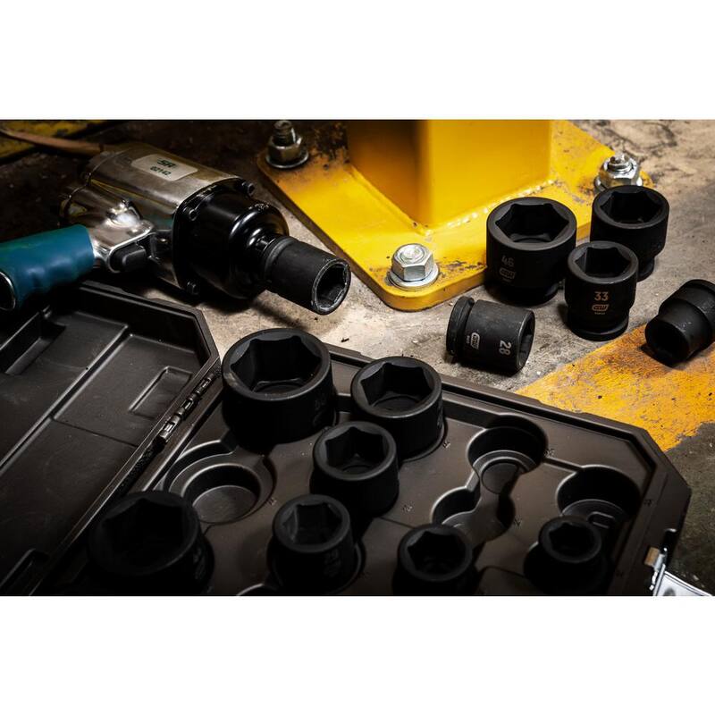 Juego de llaves de impacto métricas estándar de 6 puntos de GEARWRENCH de 3/4 de pulgada con estuche de almacenamiento (26 piezas) - 84031