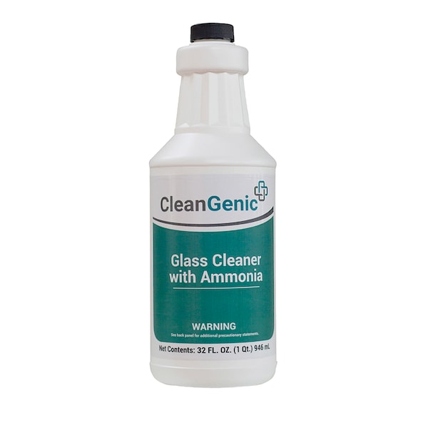 Limpiador de vidrio Cleangenic CleanGenic con amoníaco, botella de 32 oz, PK12 - CG-14-QT