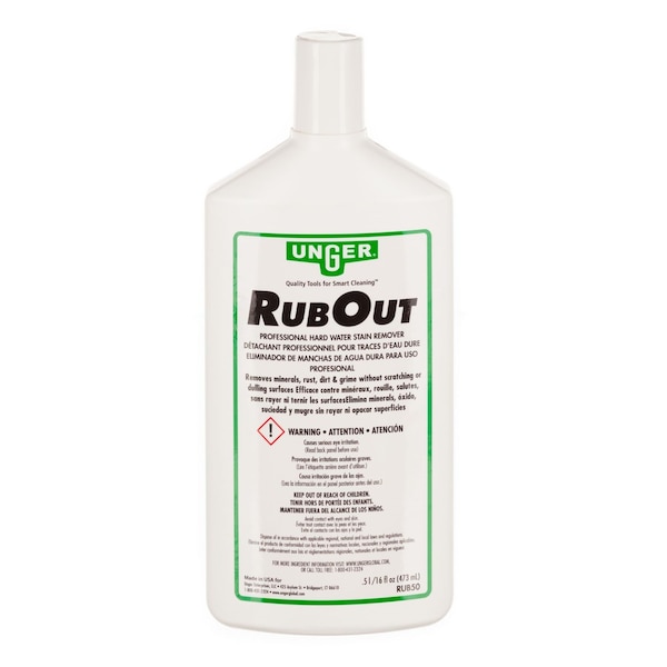 Limpiador de vidrio RubOut Unger, botella de 16 oz, 12 unidades - UNGRUB50
