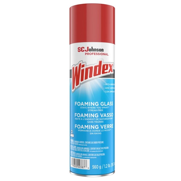 Sc Johnson Windex Limpiador de vidrio en aerosol espumante de 19.7 oz, paquete de 6 - 333813