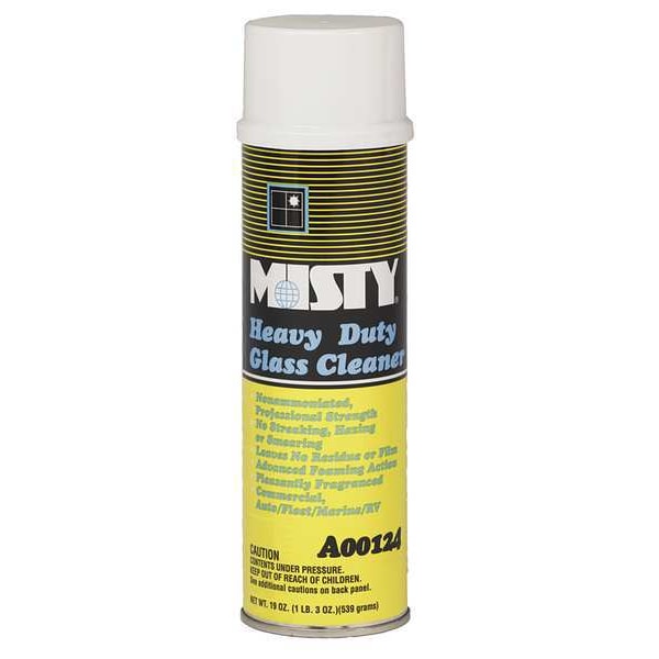 Limpiador de vidrio líquido Misty, 20 oz., Blanco, Limón, Lata de aerosol, paquete de 12 - 1001482
