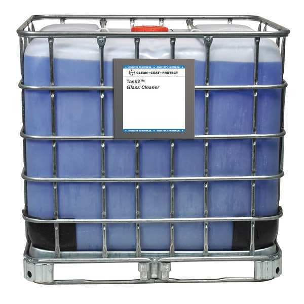 Limpiador de vidrio líquido, 270 galones, azul claro, amoníaco suave, tanque paletizado - TASK2GC-270G