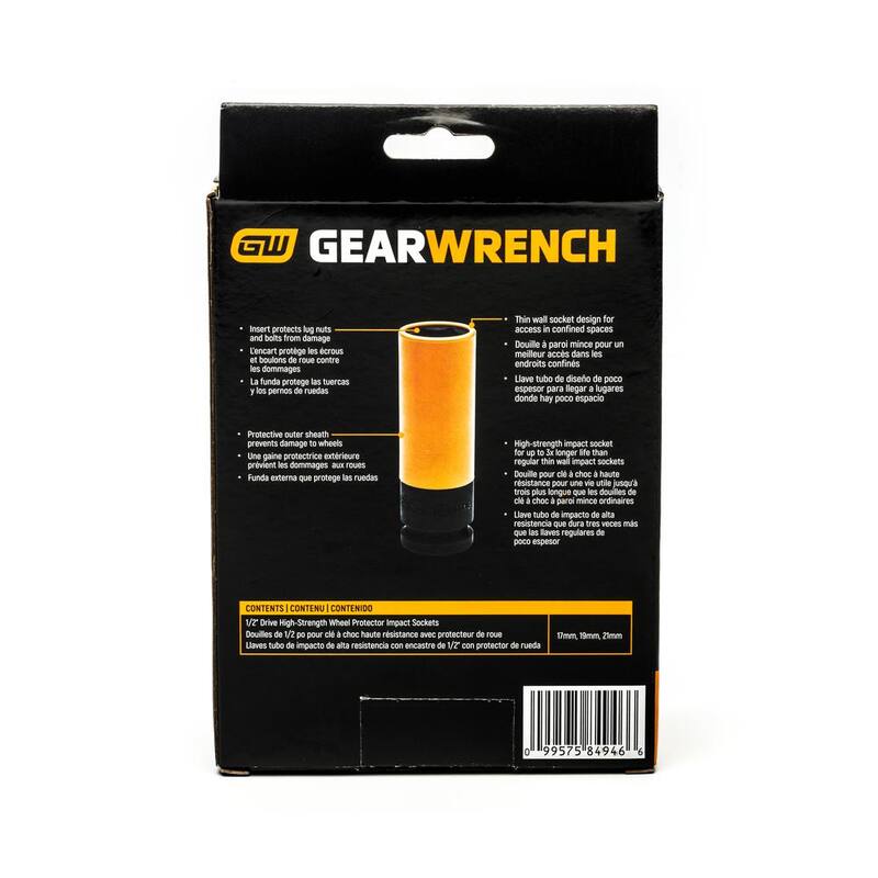 Juego de 3 piezas de impacto de alta resistencia para protector de ruedas métricas de 1/2 pulgadas de GEARWRENCH - 84946