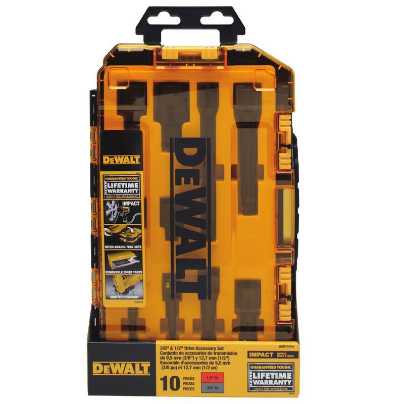 Juego de dados de impacto DEWALT de 1/2 pulgadas (30 piezas), juego de accesorios de impacto (10 piezas) y llave de impacto neumática de 1/2 pulgadas - DWMT19249773741