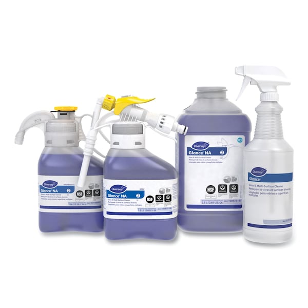 Diversey Glance Limpiador de Cristales y Superficies Múltiples en Botella Pulverizadora, 32 oz, Transparente, Paquete de 12 - D1231138