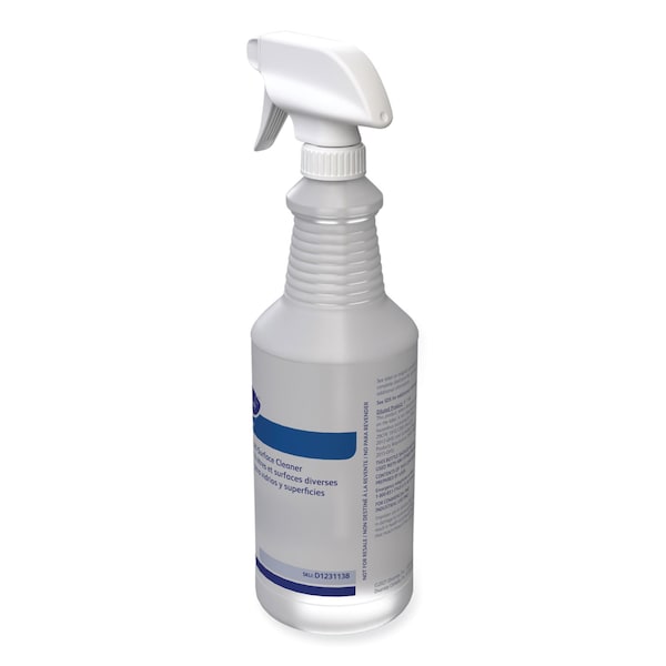 Diversey Glance Limpiador de Cristales y Superficies Múltiples en Botella Pulverizadora, 32 oz, Transparente, Paquete de 12 - D1231138