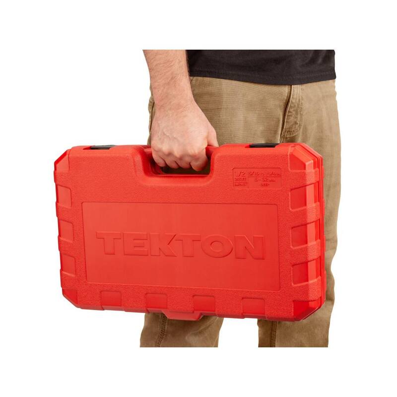 Juego de dados de impacto TEKTON de 1/2 pulgadas, de 6 puntos, de 45 piezas (5/16 - 1-1/4 pulgadas, 8 mm - 32 mm) - SID92404