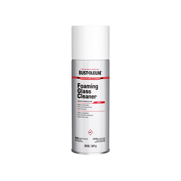 Limpiador de espuma para vidrio Rust-Oleum Professional, 20 oz, transparente, sin fragancia, lata de aerosol, 12 piezas - 381658