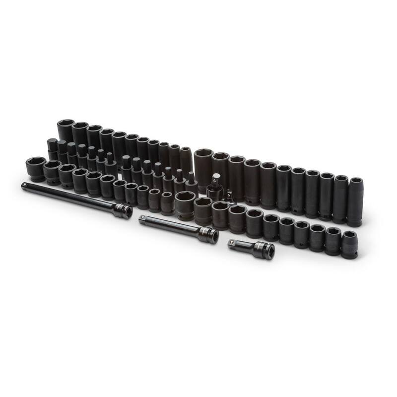 Husky Juego de dados de impacto y accesorios de 1/2 pulgadas (63 piezas) - H12IMPSKT63BAS