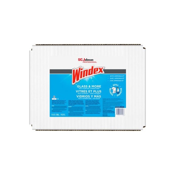 Sc Johnson Windex Glass & More Limpiador Multiusos Sin Rayas, Relleno de 5 Galones/1 Caja - 696502