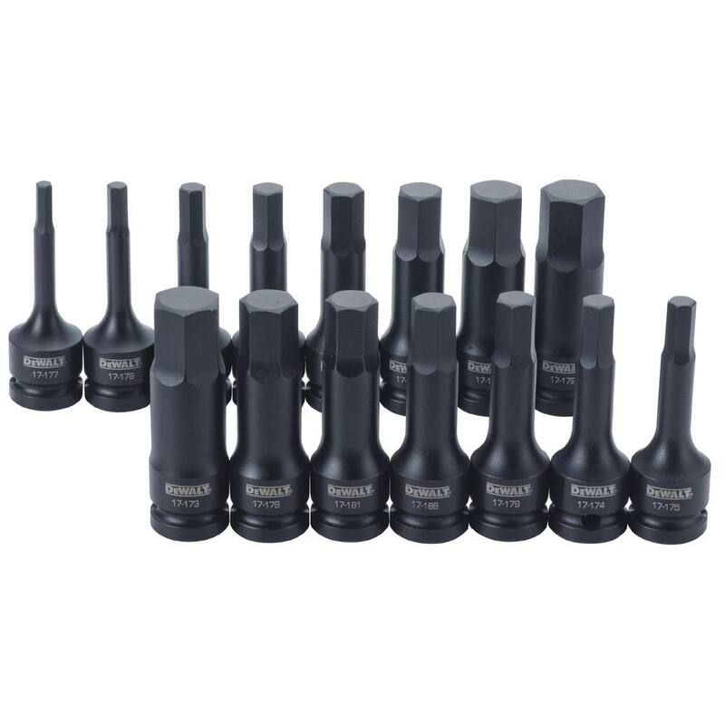 Juego de puntas combinadas de impacto de hexagonal de 1/2 pulgadas DEWALT (15 piezas) - DWMT19233