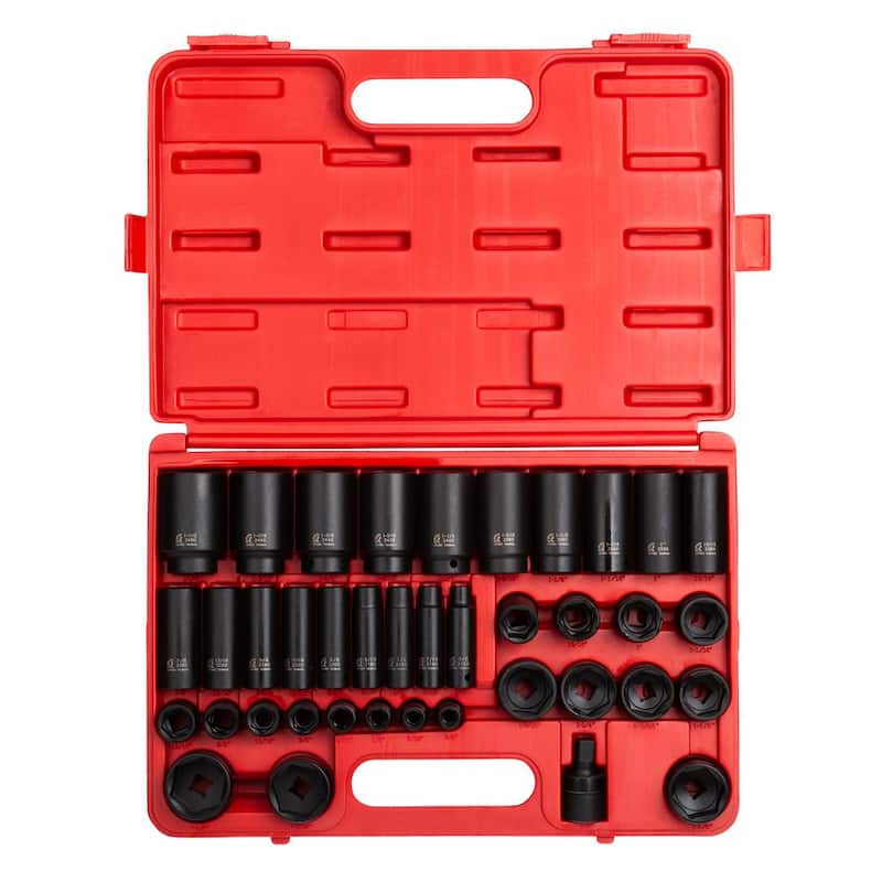 Juego de dados de impacto SAE de 1/2 pulgadas de Sunex Tools (39 piezas) - 2668.