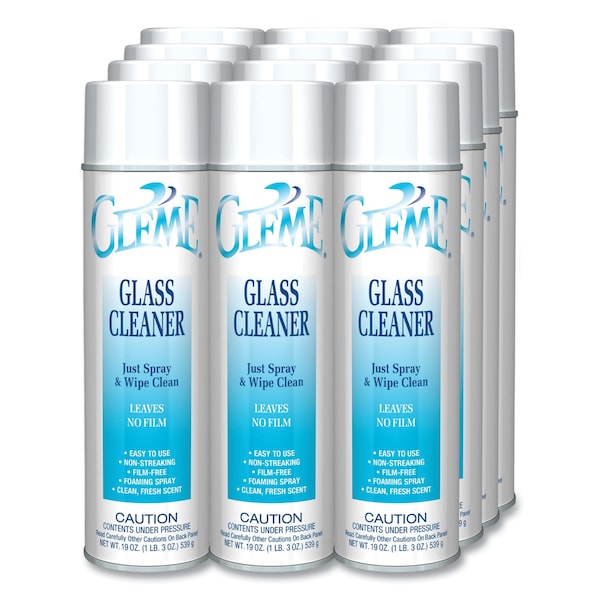 Limpiador de cristales Claire Gleme, aroma fresco, aerosol de 19 oz, paquete de 12 - CL050
