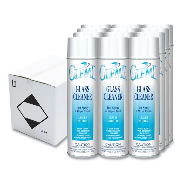 Limpiador de cristales Claire Gleme, aroma fresco, aerosol de 19 oz, paquete de 12 - CL050