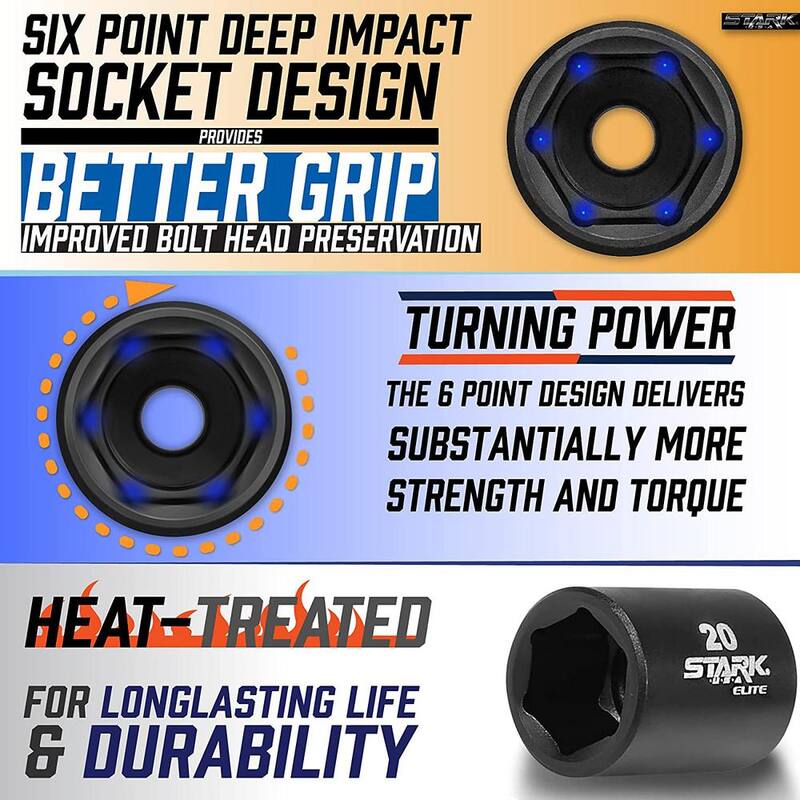 Juego de dados de impacto maestros Barton de 1/2 pulg. SAE (de 3/8 a 1-1/4 pulg.) (65 piezas) - 35708-H