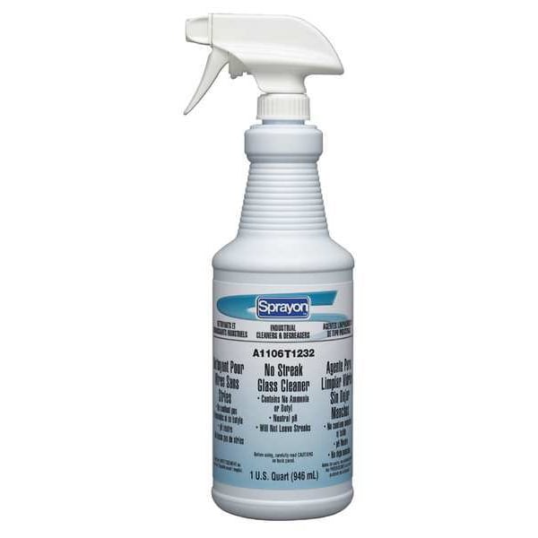 Limpiador de vidrio líquido en spray, 32 oz., azul, sin fragancia, botella de gatillo - S1106T1232