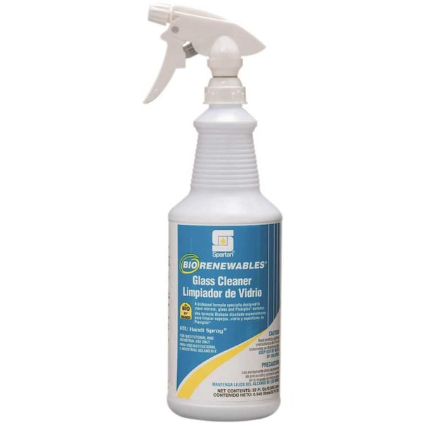 Spartan Chemical BioRenewables Limpiador de Vidrio con Aroma a Cascada listo para usar, 1 cuarto, paquete de 12 - 323903
