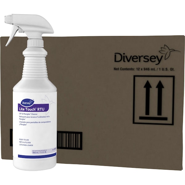 Limpiador de barrera acrílica líquida Diversey, morado, sin aroma, botella de gatillo, paquete de 12 - 03970
