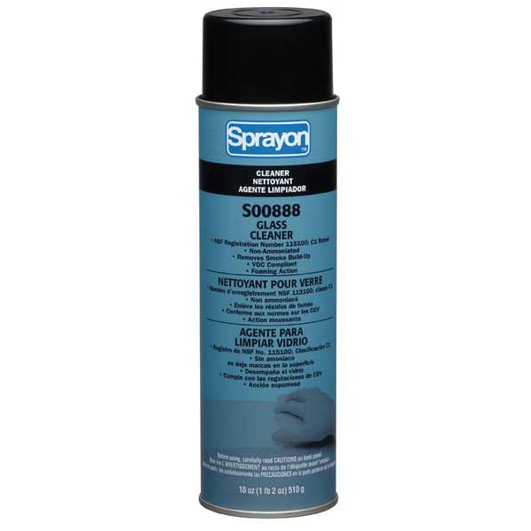 Limpiador de vidrio líquido en aerosol, 18 oz., Blanco, sin aroma - SC0888000