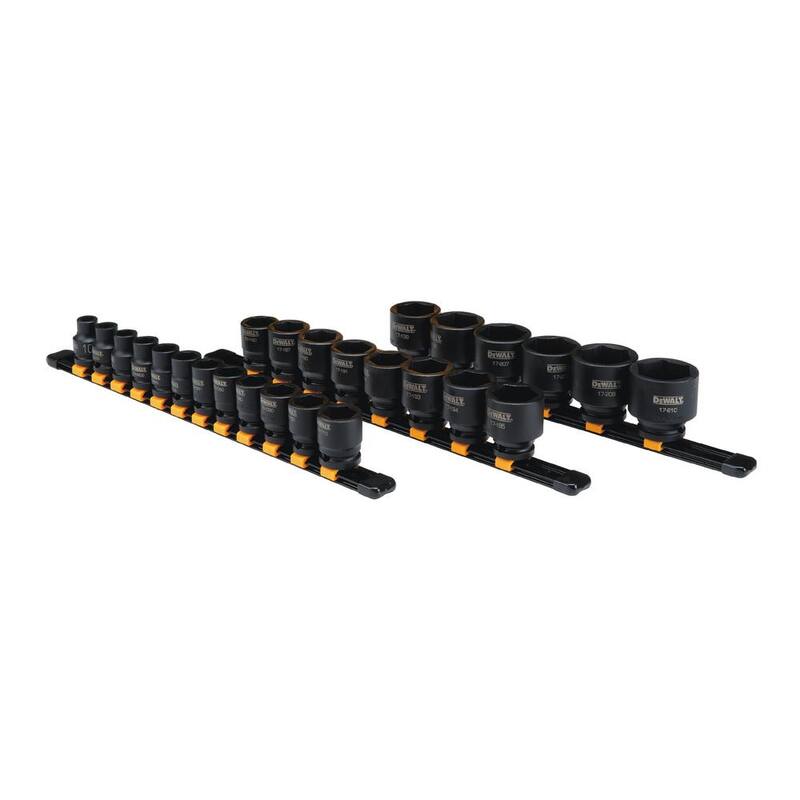 Juego de llaves de impacto métricas de 1/2 pulgadas DEWALT (26 piezas) - DWMT19243