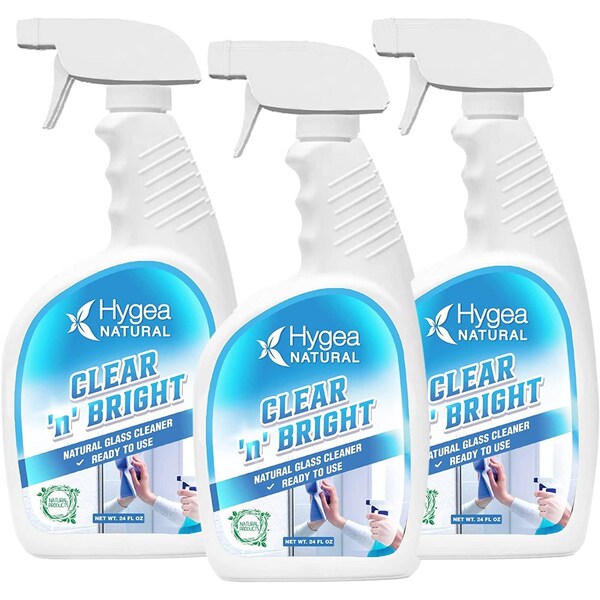 Limpiador de vidrio natural Clear 'n' Bright listo para usar 24 oz rociador 3 pack - HN-3005-3