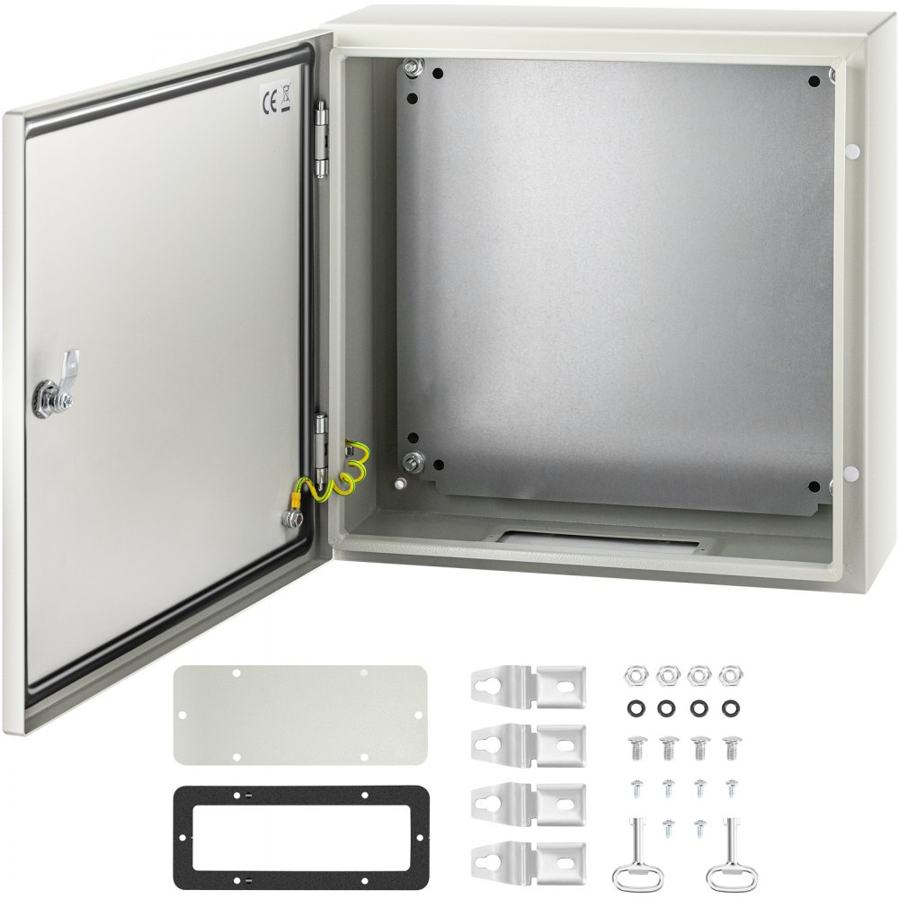 VEVOR NEMA Steel Enclosure, 20 x 20 x 6'' NEMA 4X Steel Electrical Box, IP66 Waterproof & Dustproof, Outdoor/Indoor Electrical Junction Box, with Mounting Plate - DQXJSTCFS50X50X15V0