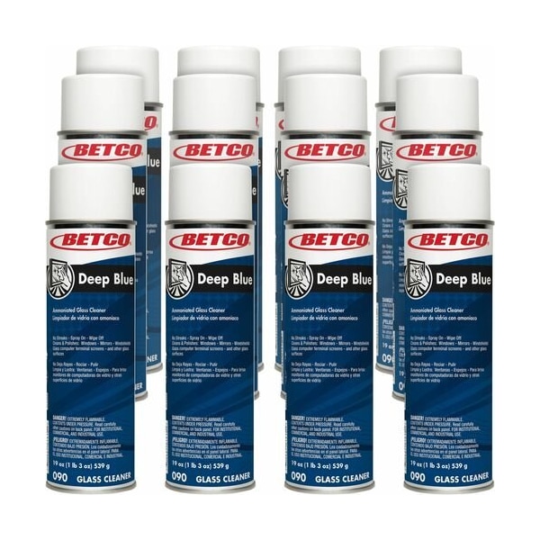 Betco Limpiador Espumoso con Amoníaco para Vidrio/Multiusos, 19oz, Blanco, 12PK - BET0902300CT