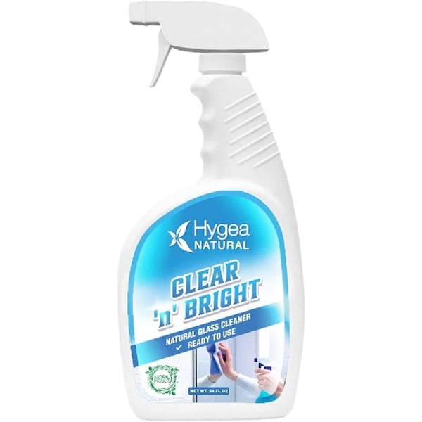 Hygea Natural Clear 'n' Bright Limpiador natural de vidrio listo para usar 24 oz - HN-3005
