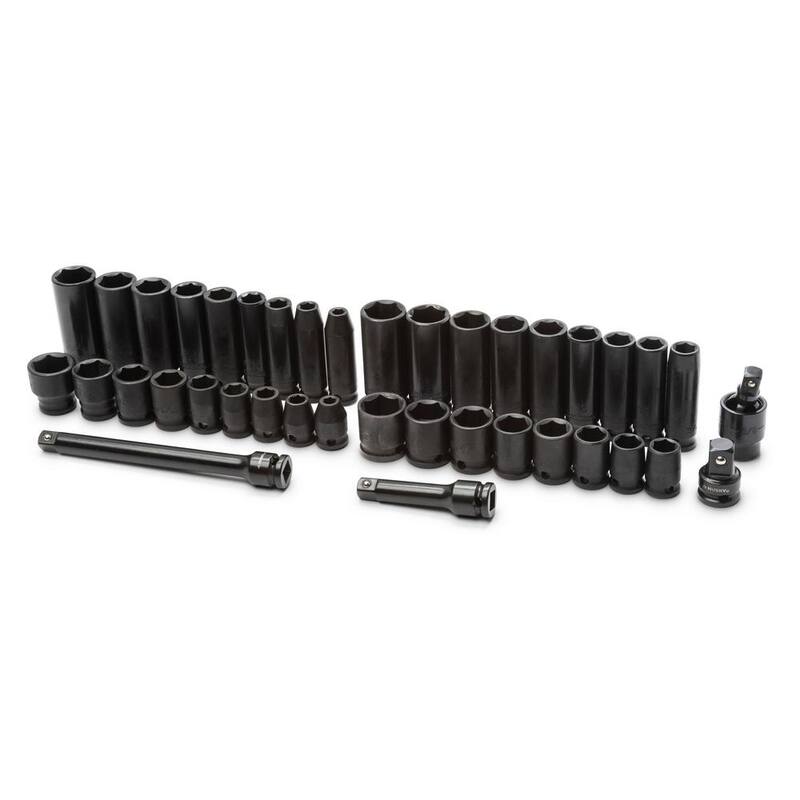 Husky Juego de enchufes de impacto y accesorios de 3/8 pulgadas (40 piezas) - H38IMPSKT40BAS