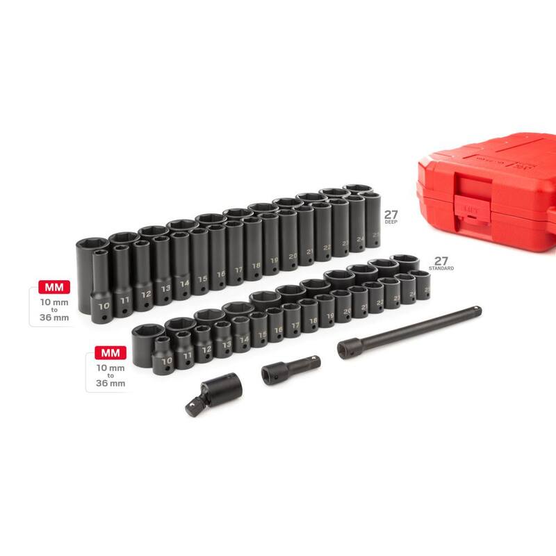 Juego de dados de impacto de 1/2 pulgada, de 6 puntas, 57 piezas (10 mm - 36 mm) - SID92401
