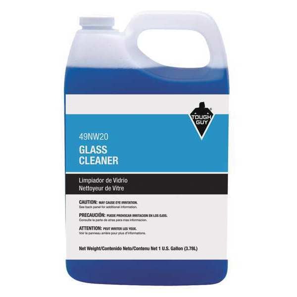Limpiador de cristal líquido Tough Guy, 1 galón, azul, sin fragancia, botella - 49NW20
