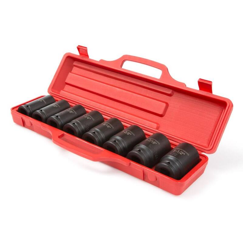 Juego de dados de impacto profundo de 6 puntas TEKTON de 3/4 de pulgada de 1 a 1-1/2 pulgadas - 4891