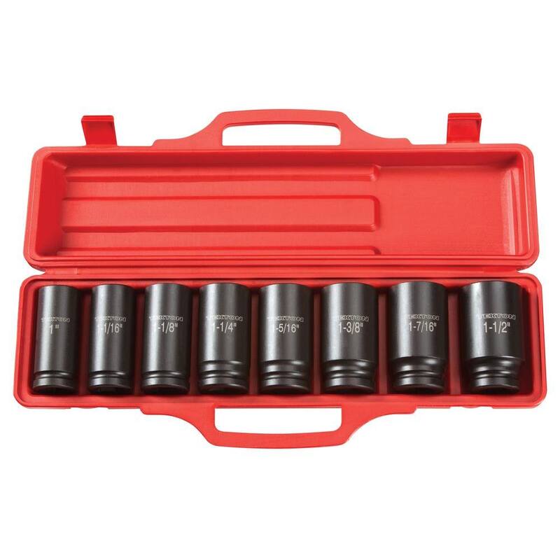 Juego de dados de impacto profundo de 6 puntas TEKTON de 3/4 de pulgada de 1 a 1-1/2 pulgadas - 4891