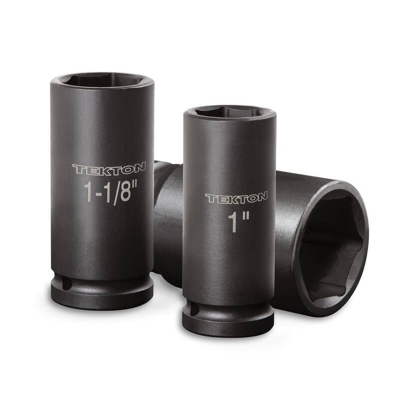 Juego de dados de impacto profundo de 6 puntas TEKTON de 3/4 de pulgada de 1 a 1-1/2 pulgadas - 4891