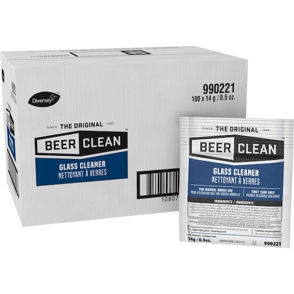 Limpiador de vidrio en polvo Beer Clean, blanco, 100 unidades - DVO990221