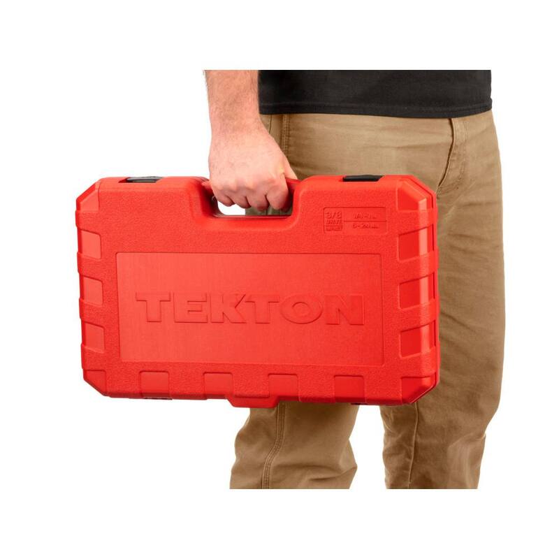 Juego de dados de impacto de 6 puntos TEKTON de 3/8 pulgadas, 72 piezas (de 1/4 a 1 pulgada, de 6 mm a 24 mm) - SID91404.