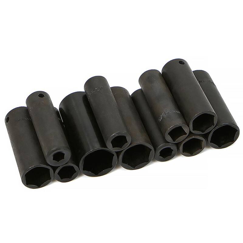 Juego de llaves de vaso de impacto profundo XtremepowerUS de 1/2 pulgadas con estuche de transporte (12 piezas) - 35702-H1.
