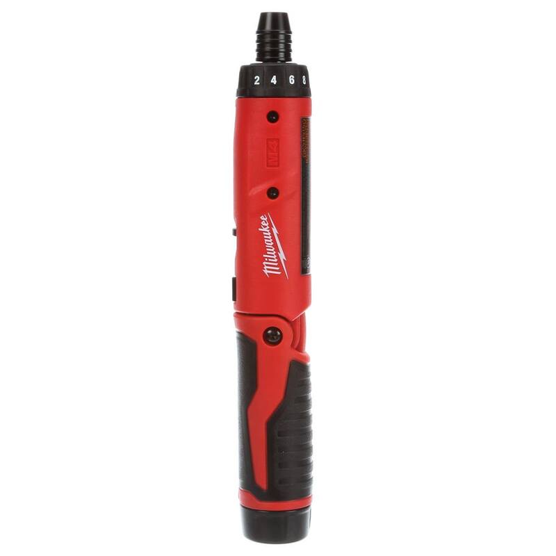Milwaukee M4 Juego de taladro atornillador inalámbrico de 4V de iones de litio de 1/4 pulgadas con 2 baterías + Juego de puntas de impacto SHOCKWAVE y adaptador de ángulo recto - 2101-22-48-32-5158