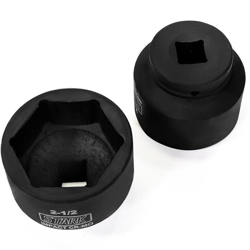Juego de llaves de vaso de impacto poco profundas Stark Jumbo de 3/4 de pulgada con unidad SAE con estuche de almacenamiento (8 piezas) - 35722-H