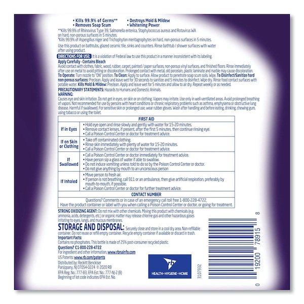 Lysol líquido removedor de moho y mildew de 32 oz, botella de pulverización, paquete de 12 - 19200-78915