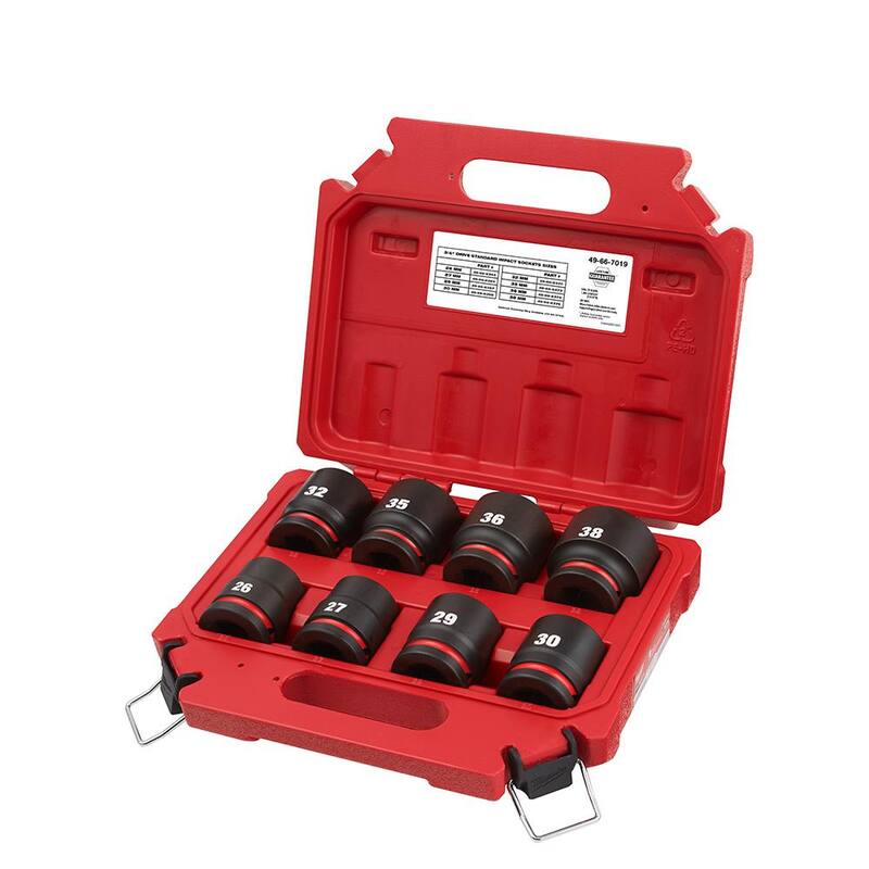 Set de dados de impacto de 6 puntos métricos de 3/4 de pulgada Milwaukee SHOCKWAVE (8 piezas) - 49-66-7019